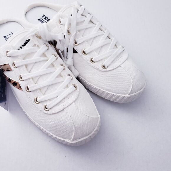 💥SOLD💥Tretorn Easy Nylite Canvas Lace Up Slip On Sneakers Mule Leopard Size 7 - Picture 7 of 11